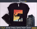 Elephant Retro vintage Style cut svg png design cutting