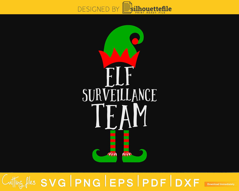 Elf surveillance team svg png cricut craft cut silhouette