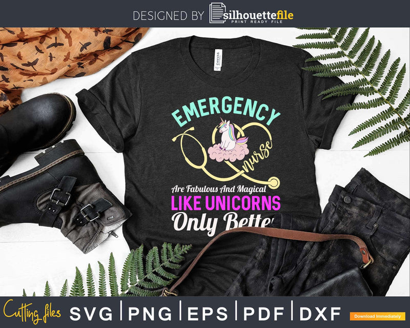 Emergency Nurse Unicorn Merch Gifts For ERN Svg T-shirt
