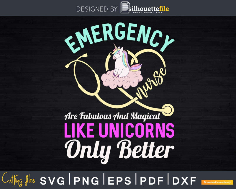 Emergency Nurse Unicorn Merch Gifts For ERN Svg T-shirt