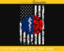 EMT Firefighter Shirt American Flag craft svg cut file