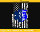 EMT Police American Flag craft svg cut file