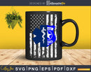 EMT Police American Flag craft svg cut file