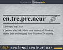 Entrepreneur definition svg printable file