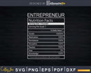 Entrepreneur Nutrition Facts Svg Png Dxf Cricut Files