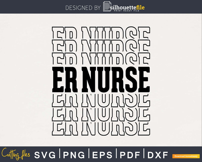 ER Nurse svg silhouette cut cutting cricut files