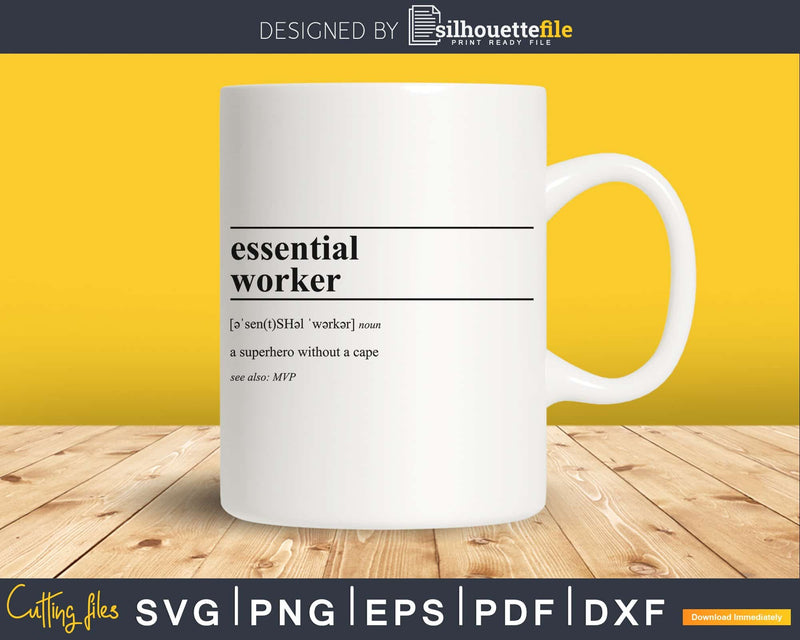 Essential worker definition svg printable file