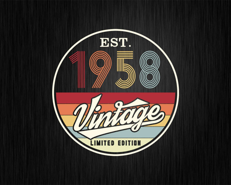 Est. 1958 Vintage Limited Edition 64th Birthday Svg Png