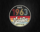 Est. 1963 Vintage Limited Edition 59th Birthday Svg Png