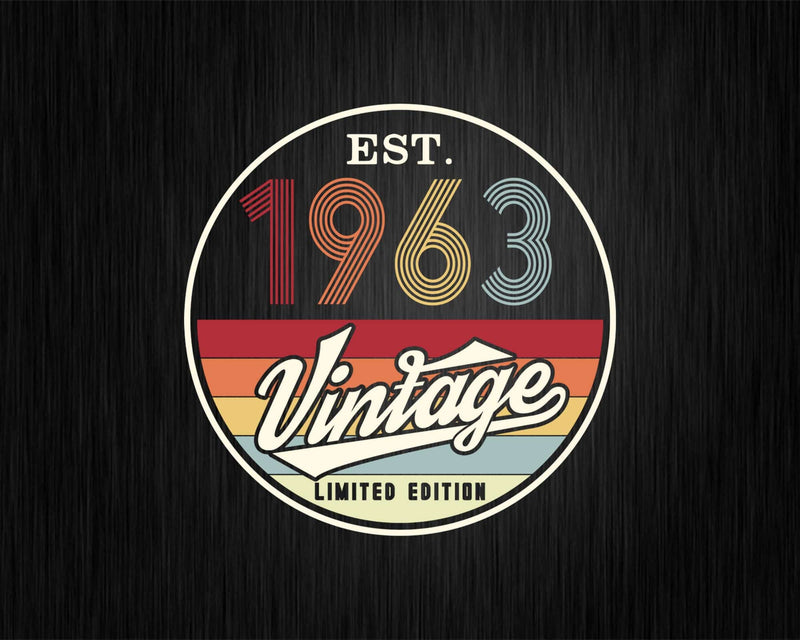 Est. 1963 Vintage Limited Edition 59th Birthday Svg Png