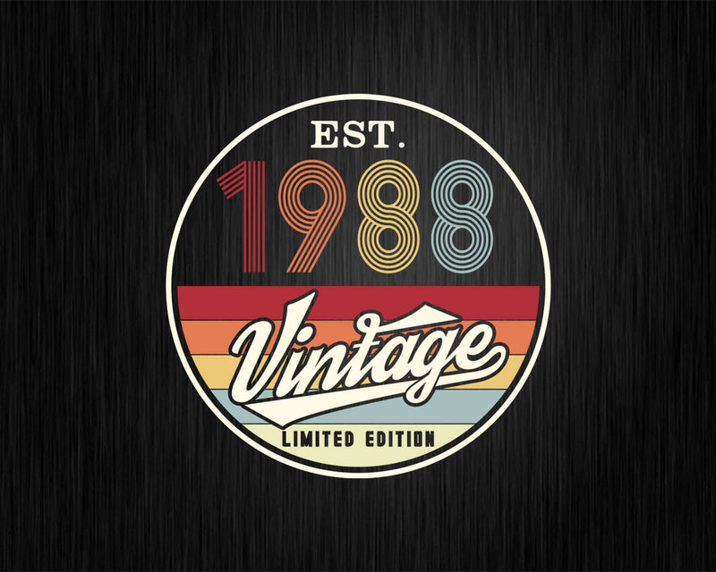 Est. 1988 Vintage Limited Edition 34th Birthday Sublimation