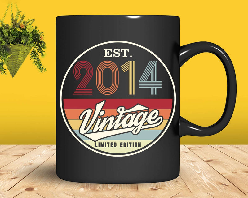Est. 2014 Vintage Limited Edition 8th Birthday Sublimation