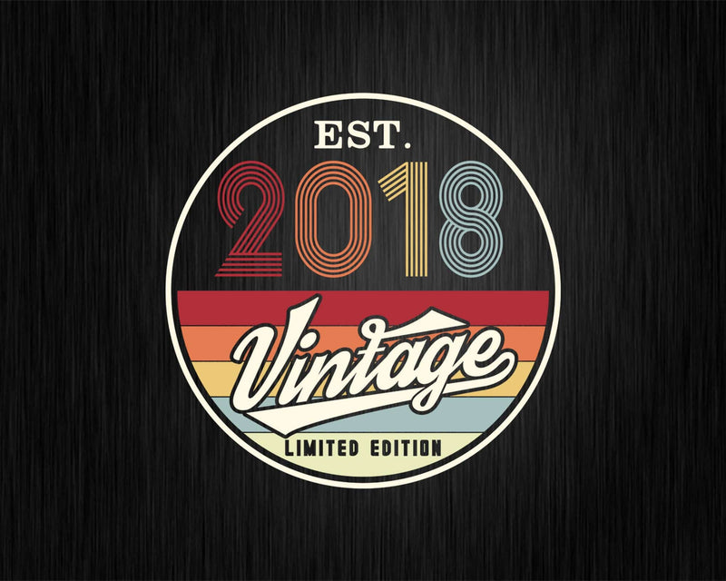 Est. 2018 Vintage Limited Edition 4th Birthday Sublimation