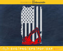Excavator Independence day Patriotic Distressed USA flag
