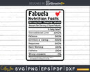 Fabuela Nutrition Facts Funny Mothers Day Grandma Png Svg