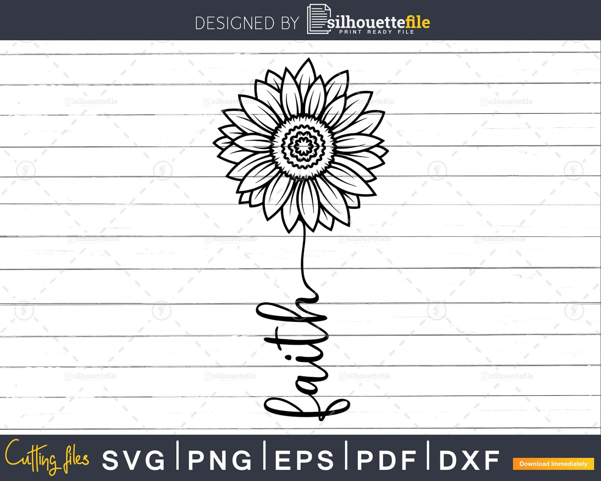 Faith Cross Sunflower svg cutting shirts printable files for cricut ...