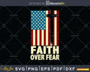Faith Over Fear Cool Christian Flag Cross svg png dxf