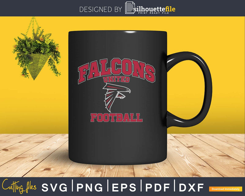 Falcons united football svg cut file design for cricut