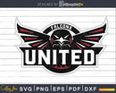 Falcons united NFL football Logo svg cutting files design