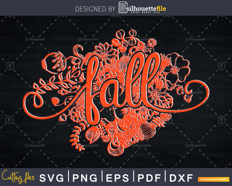 Fall Florals Halloween Svg shirt designs printable cut files