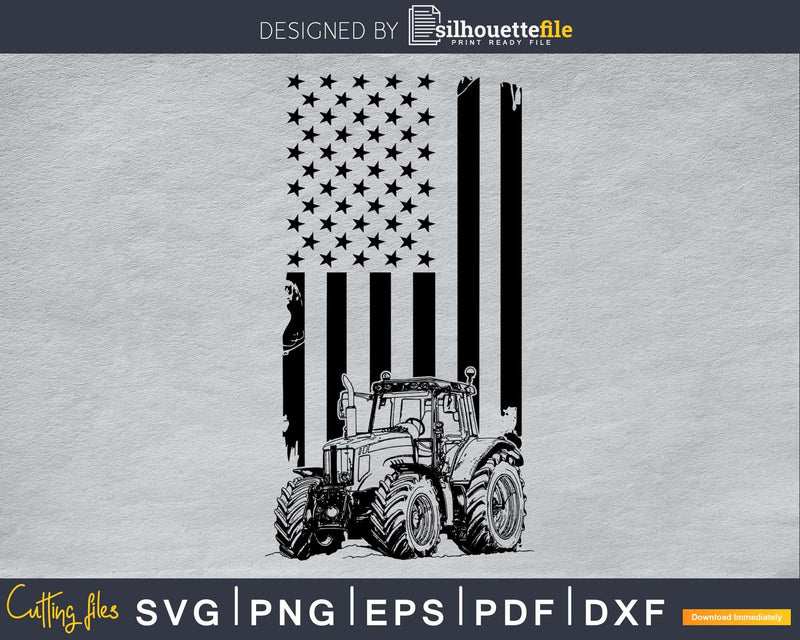 Farm Truck 4th of July Patriotic Distressed USA flag svg