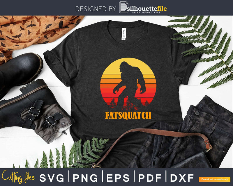 Fat Sasquatch Fatsquatch for Bigfoot Retro Vintage Sunset