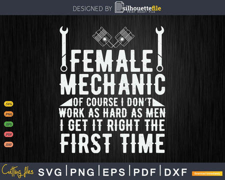 Female Mechanic Girl Car Repair Funny Svg