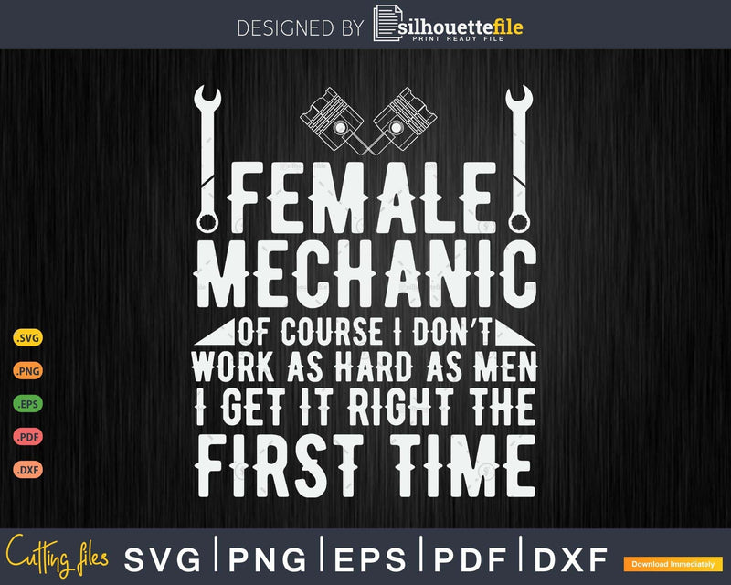 Female Mechanic Girl Car Repair Funny Svg