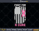 Fight for a cure Breast Cancer Awareness US Flag Ribbon svg