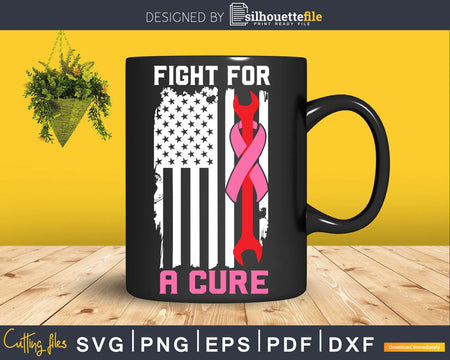 Fight For A Cure Mechanic US Flag Breast Cancer Awareness