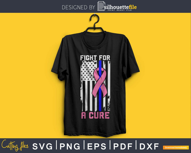 Fight For A Cure Police US Flag Breast Cancer Awareness
