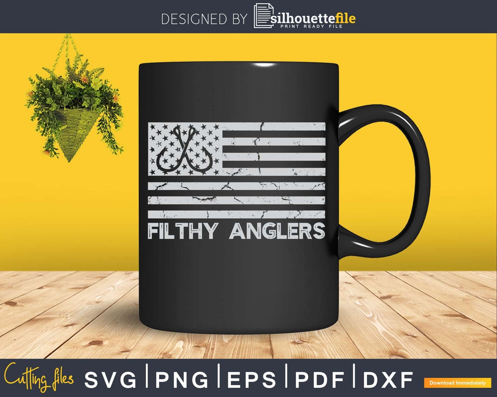 Filthy Anglers Fishing American Flag | Silhouettefile