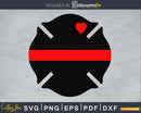 Fire Dept Badge with Heart Firefighter Dad Fireman Wife Svg
