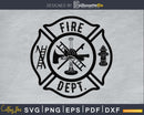 Fire Dept Firefighter SVG Download Silhouette Cut File