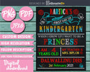 First Day of School Personalized Chalkboard Printable Files