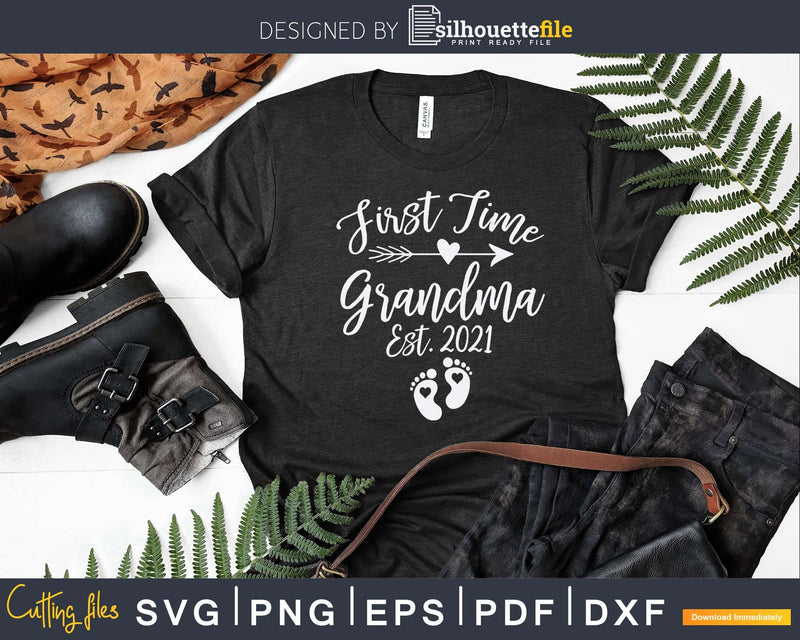 First Time Grandma Est 2022 Svg Png Cutting Files