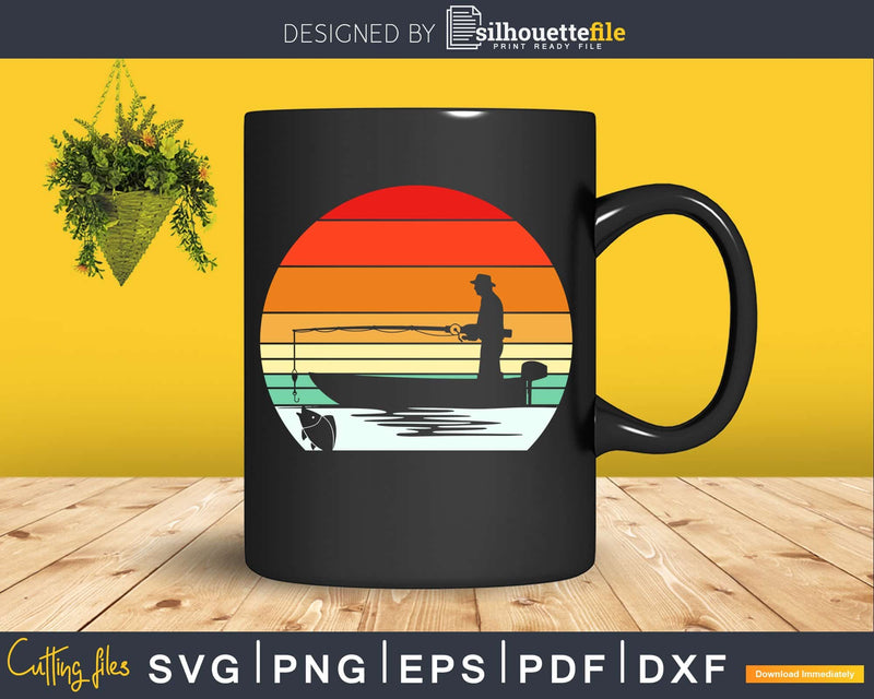 Fishing Retro Style svg png dxf cut design files