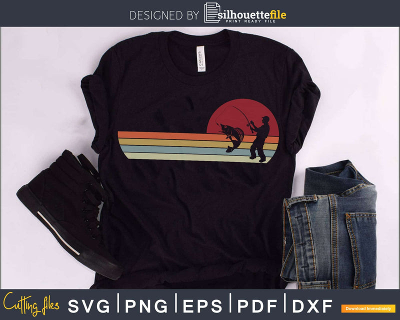 Fishing Retro vintage Style cut svg png design file