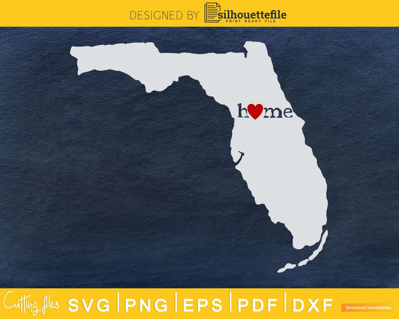 Florida FL Home Heart Native Map svg cutting cut digital
