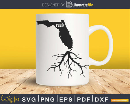 Florida FL Roots Home Native Map silhouette svg cricut PNG