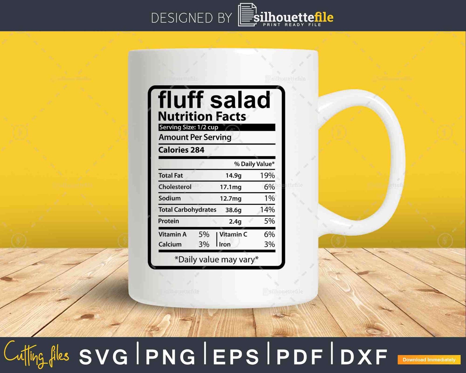 Fluff Salad Nutrition Facts Funny Thanksgiving Svg Shirts Design