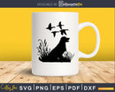 Flying duck hunting dog silhouette svg png digital files