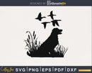 Flying duck hunting dog silhouette svg png digital files