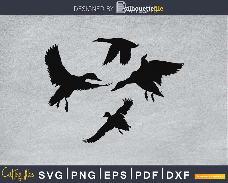 Flying Duck silhouette svg png digital cutting cricut files