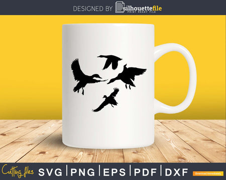 Flying Duck silhouette svg png digital cutting cricut files