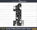 Football Jersey Numbers 1 Svg PNG DXG pdf eps cut files