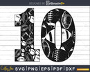 Football Jersey Numbers 10 Svg PNG DXF pdf eps cut cutting
