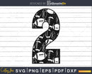 Football Jersey Numbers 2 Svg PNG DXF pdf eps cut files