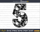 Football Jersey Numbers 5 Svg PNG DXF pdf eps cut files