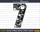 Football Jersey Numbers 7 Svg PNG DXF pdf eps cutting files